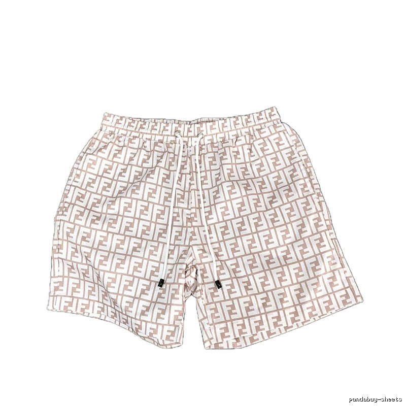 Fendi Double F Monogram Light Luxury Light Brown Casual Shorts