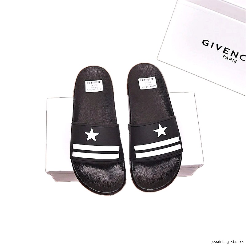 Givenchy Star-Stripe Trendy Style Black Slides