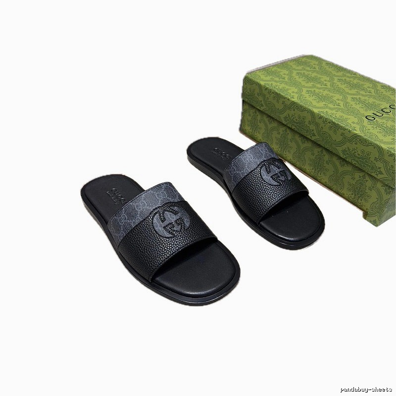 Gucci GG Monogram Casual Black Slides
