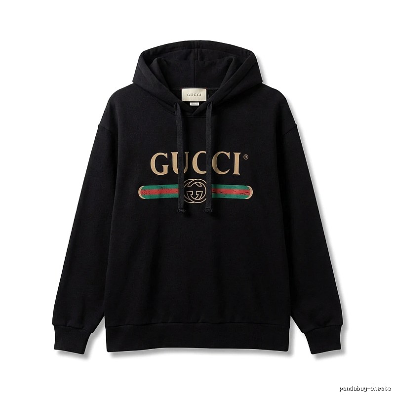 Gucci letter print style black hoodie
