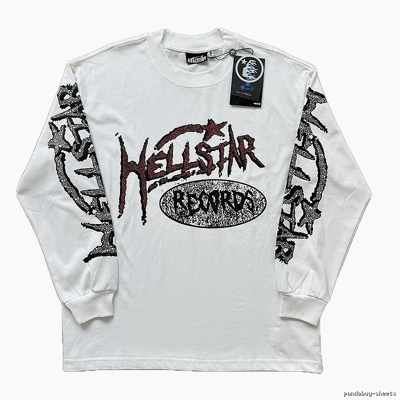 Hellstar dark style white long-sleeved shirt
