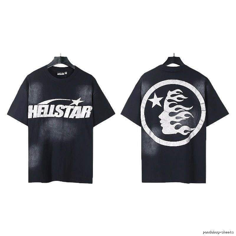 Hellstar Flame Print Street Style Black T-Shirt