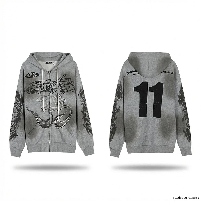 Hellstar Flame Wind Gray Sweatshirt