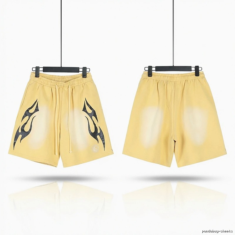 Hellstar Flame Wind Yellow Shorts