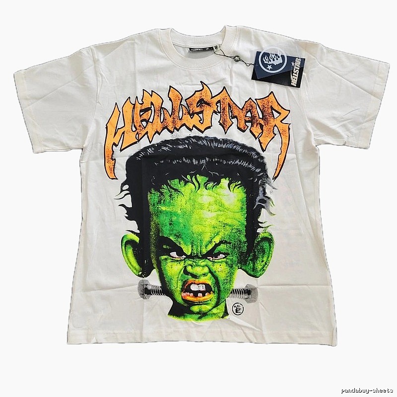 Hellstar Frankenstein Street Style White T-shirt