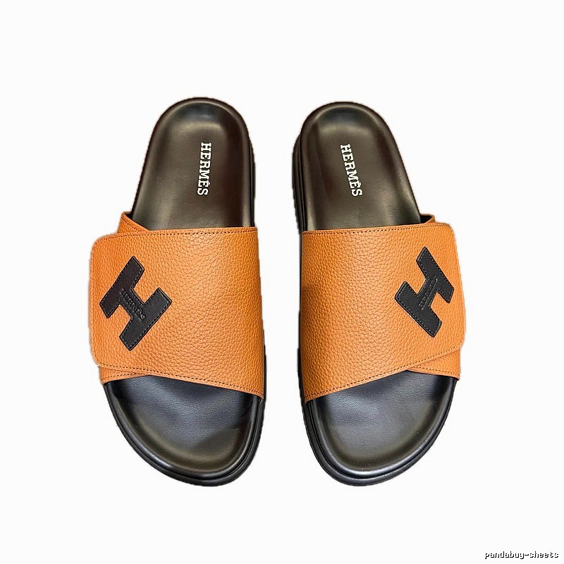 Hermès H Series Minimalist Light Luxury Style Brown & Black Slide Sandals