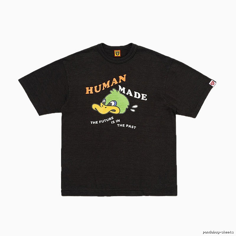 HUMAN MADE Green Duck Print Vintage Black T-Shirt