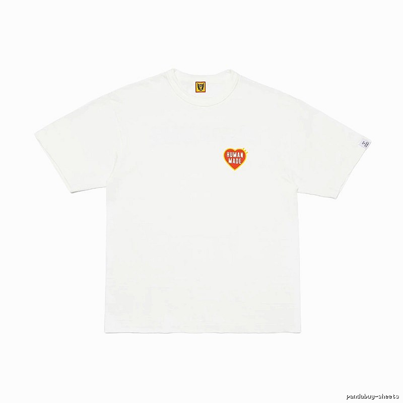 HUMAN MADE Heart Print Japanese Streetwear White T-Shirt