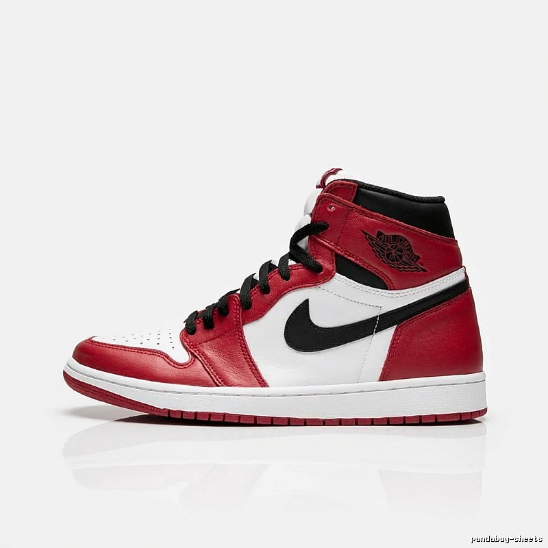 Jordan AJ1 High-Top Red, White and Black Athletic Shoes