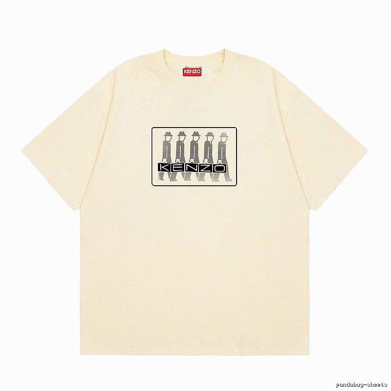 KENZO Character Print Casual Style Beige T-shirt