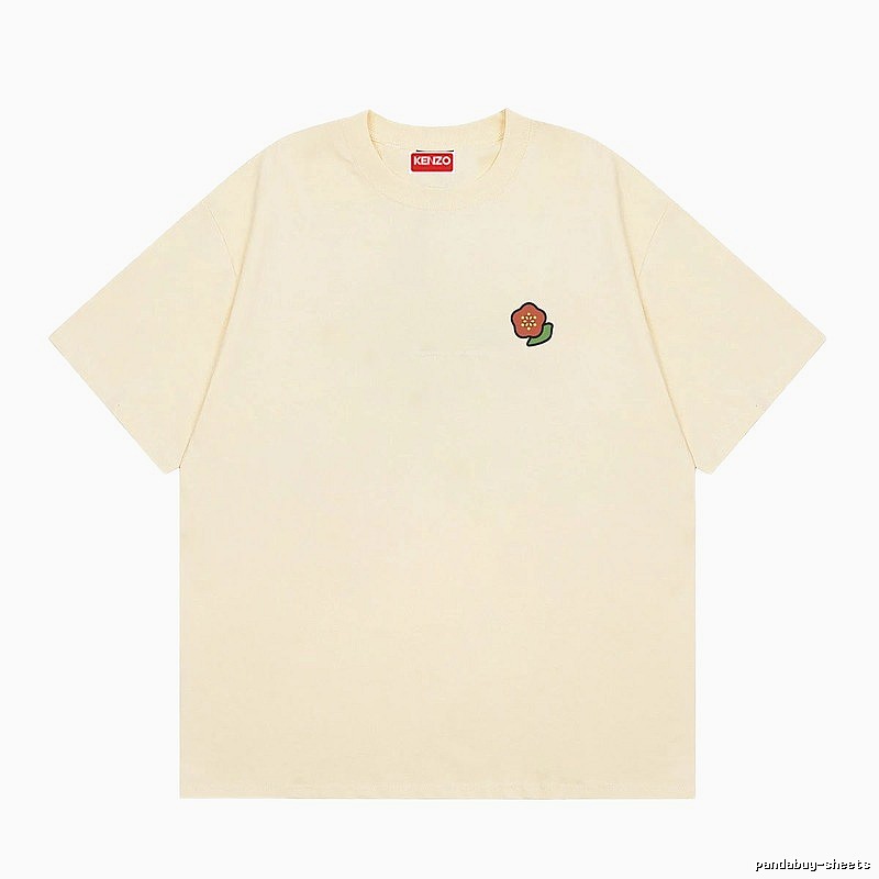 KENZO Embroidered Little Flower Casual Style Off-white T-shirt