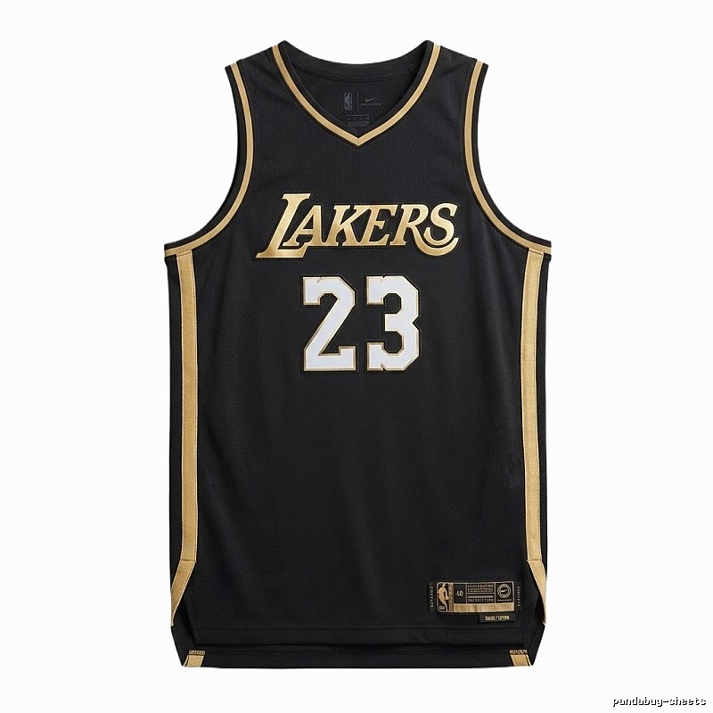 LBJ Lakers black and gold basketball uniform