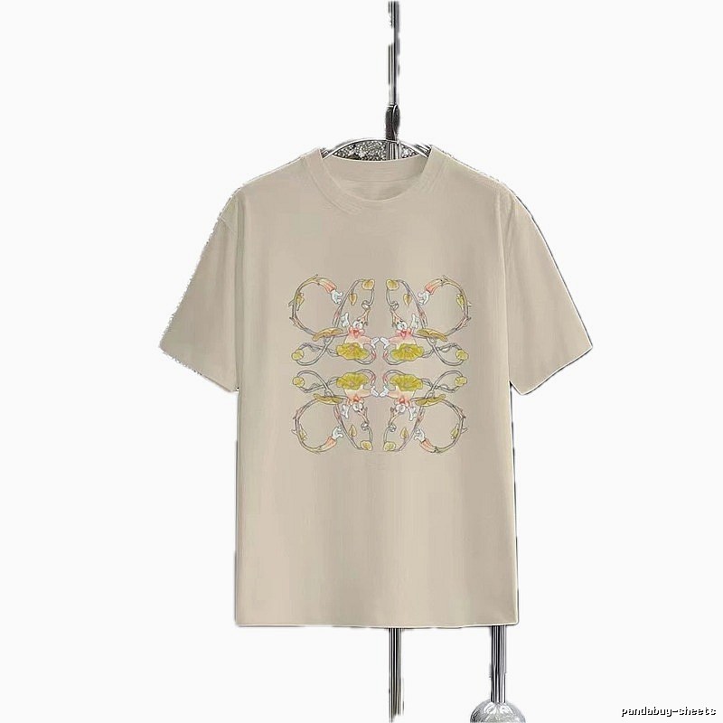 LOEWE Floral Print Casual Off-white T-shirt