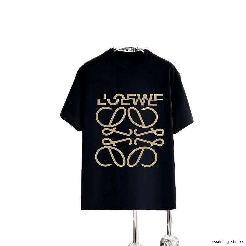 LOEWE Logo Print Trendy Black Short-Sleeve T-Shirt