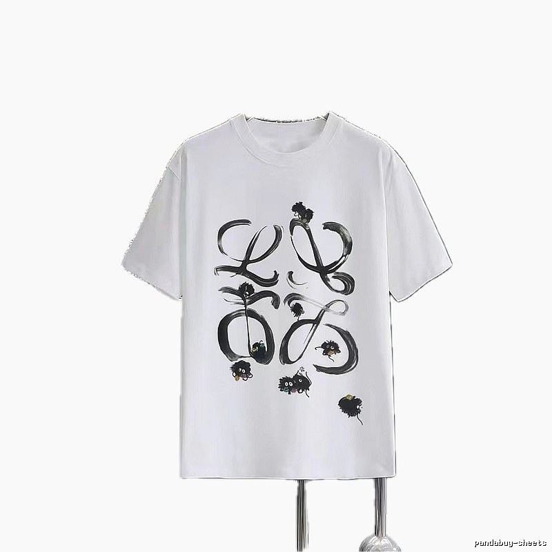 LOEWE x Hayao Miyazaki Collaboration Graffiti-Style White Short-Sleeve T-Shirt