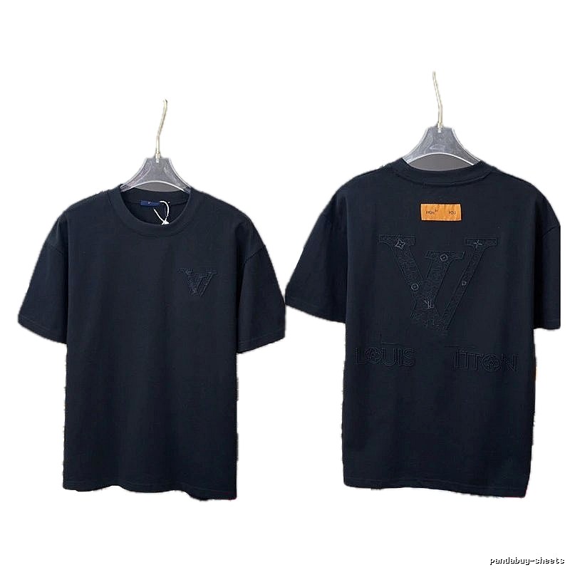 Louis Vuitton Big V Embroidered Casual Black T-Shirt