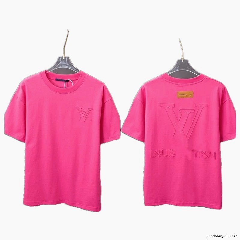 Louis Vuitton Embossed Collection Streetwear Style Rose Pink T-Shirt