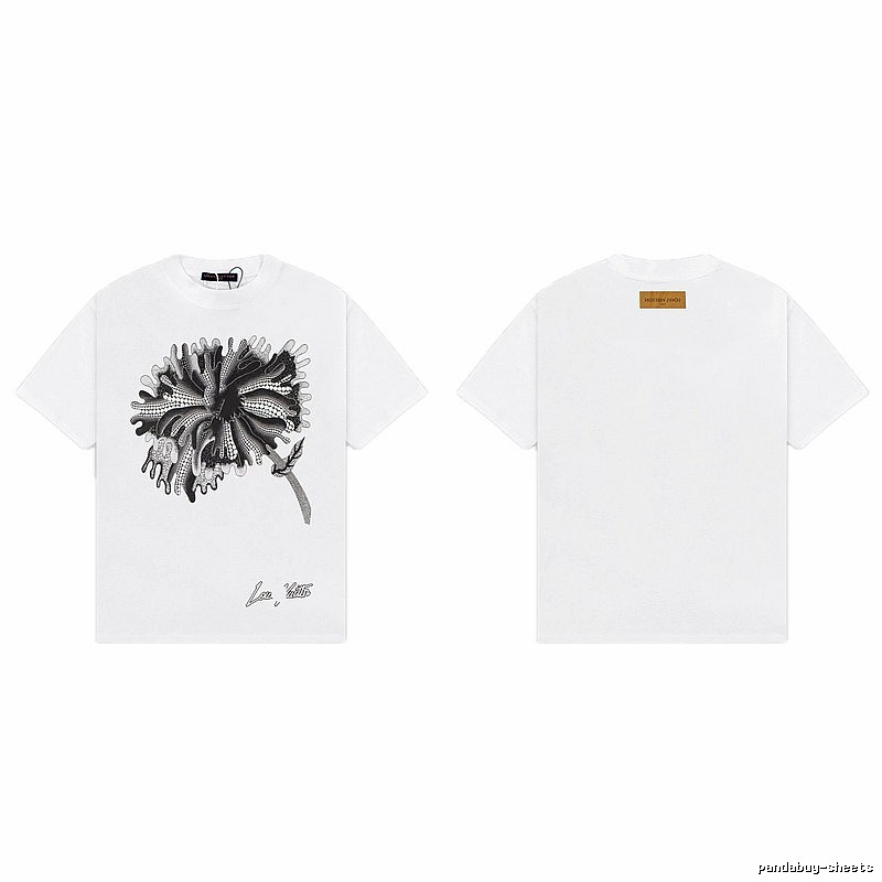 Louis Vuitton Floral Print Trendy Style White T-shirt