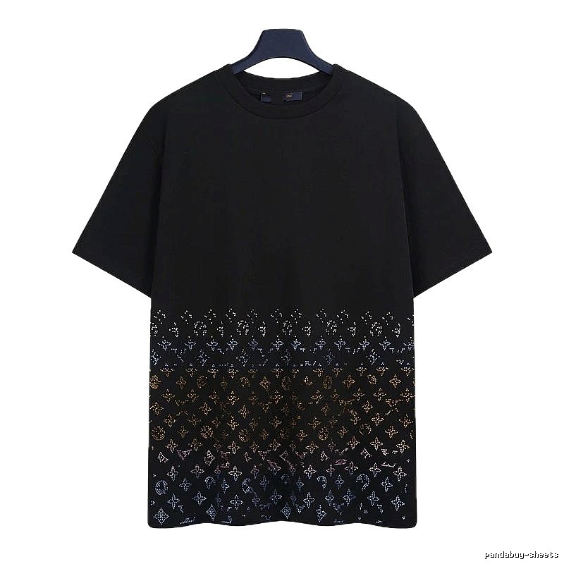 Louis Vuitton Gradient Monogram Street-style Black T-Shirt