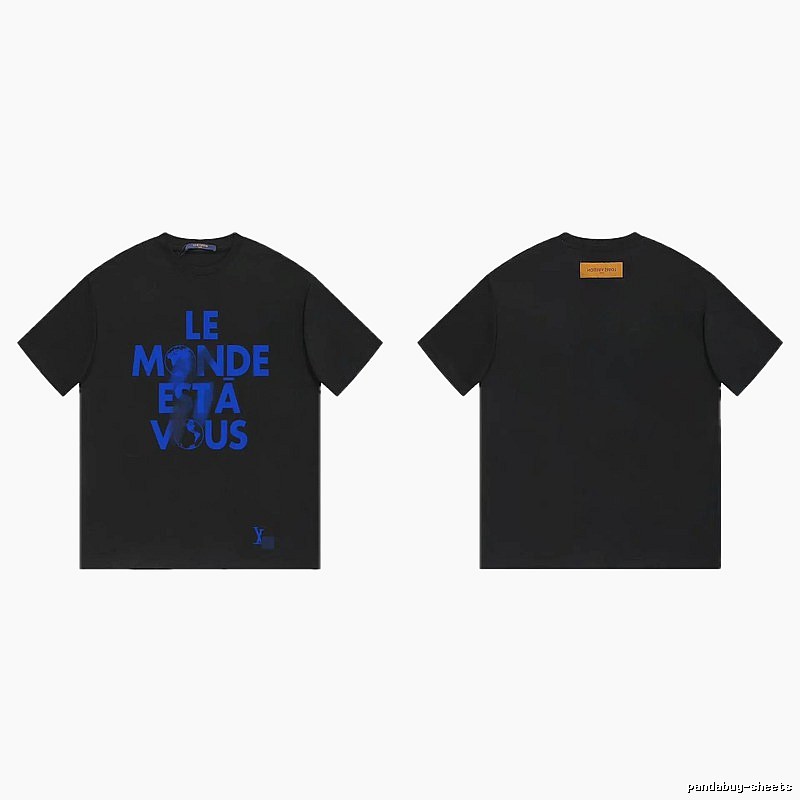 Louis Vuitton Letter Print Trendy Cool Black T-Shirt
