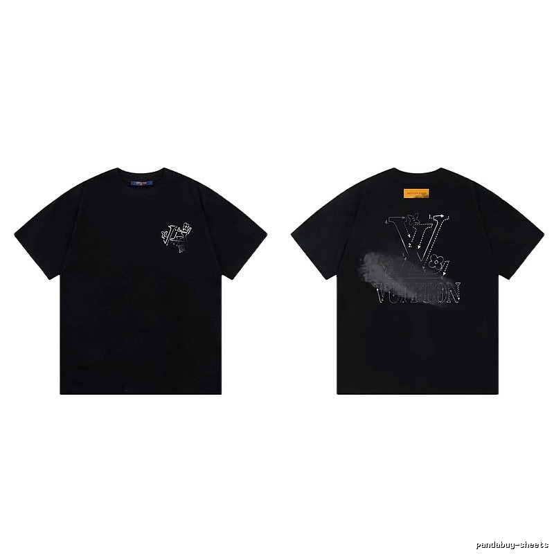 Louis Vuitton LV Printed Street Style Black T-Shirt