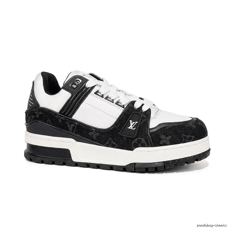 Louis Vuitton retro-style black and white sports shoes