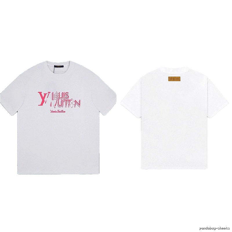 Louis Vuitton Trendy Misaligned Print White T-shirt