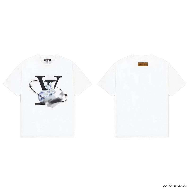 Louis Vuitton Trendy White T-Shirt with Rabbit Print