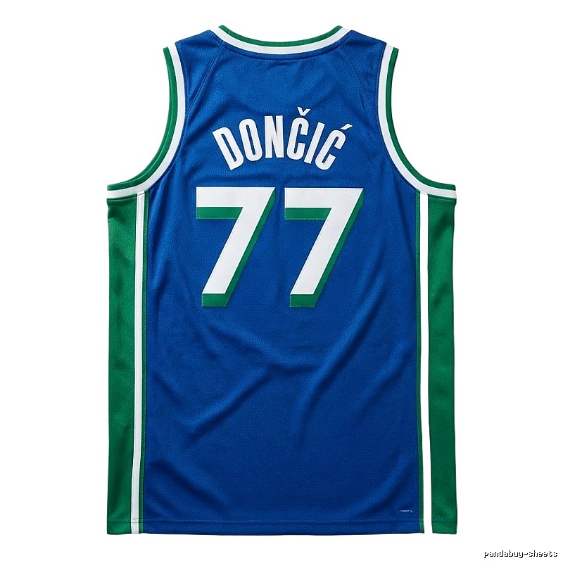 Luka Doncic's No. 77 blue-green basketball jersey