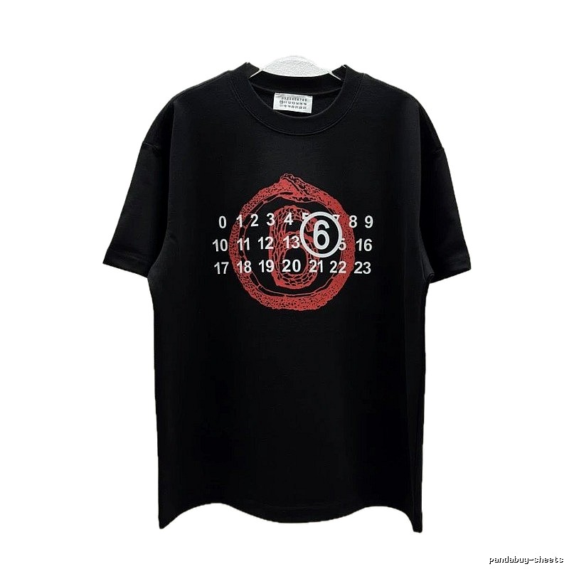 Maison Margiela Number Collection Streetwear-style Black T-Shirt