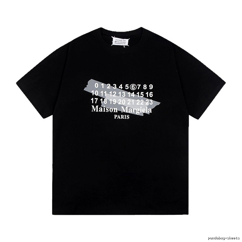 Maison Margiela Number Series Trendy Cool Black Short Sleeve T-Shirt