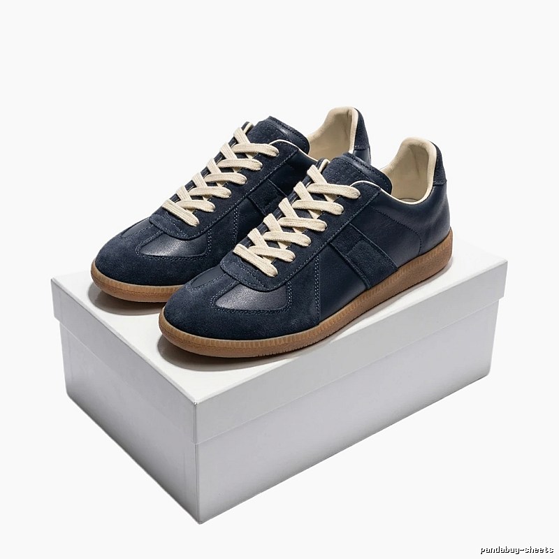Maison Margiela retro-style dark blue sports shoes