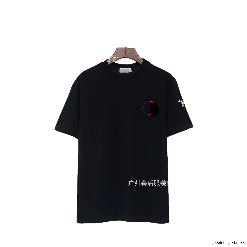 Moncler Embroidered Casual Black Short-sleeve T-shirt