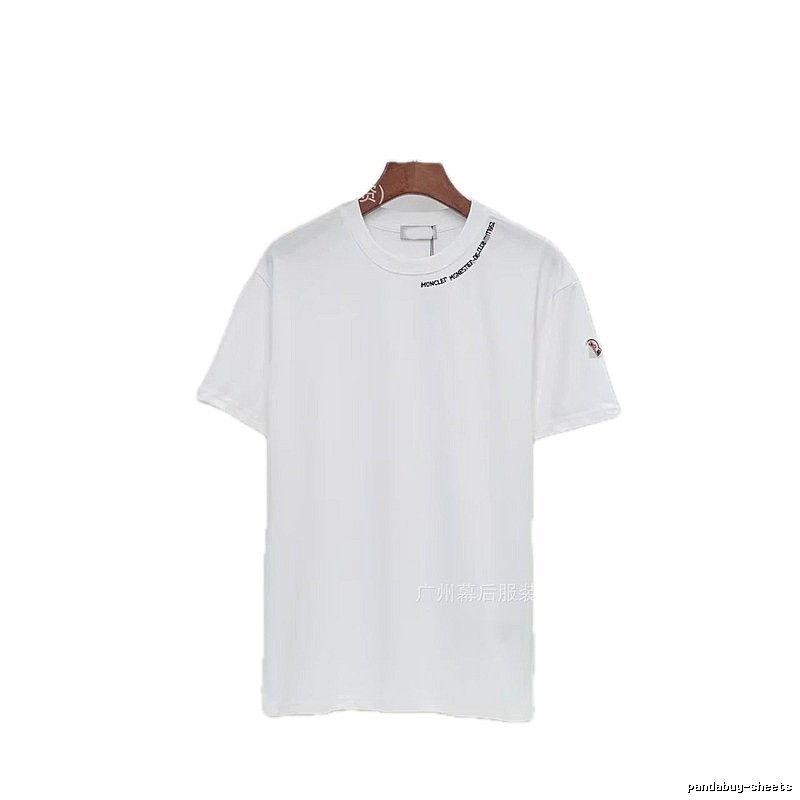 Moncler Embroidered Casual Style White Short-sleeve T-shirt