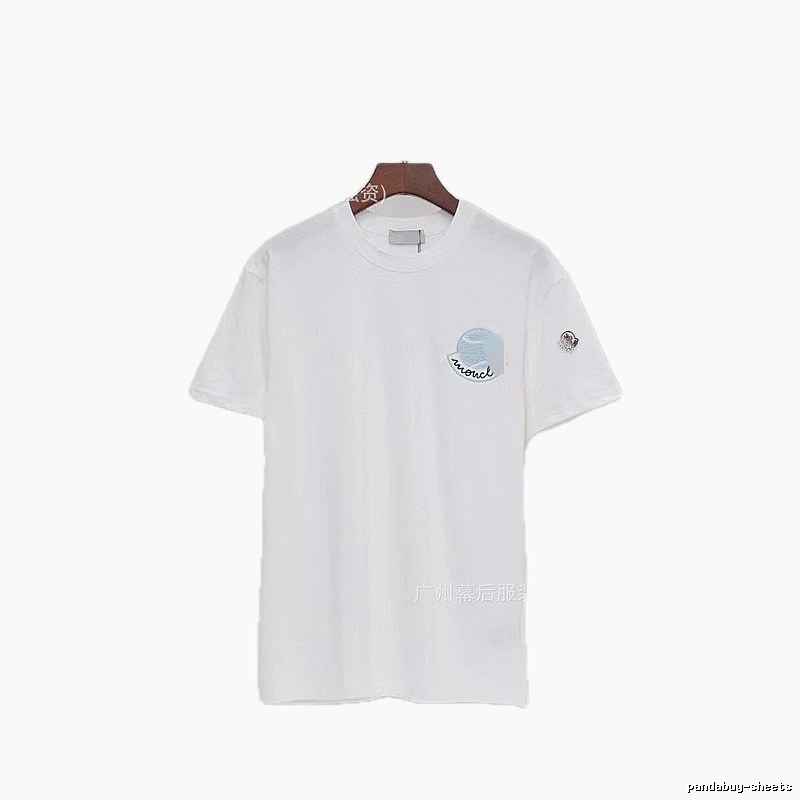 Moncler Embroidered Casual-style White T-Shirt