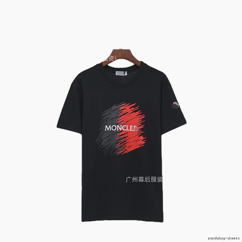 Moncler Printed Trendy Style Black Short-sleeve T-shirt