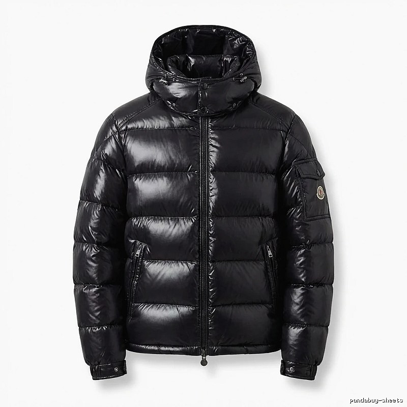 Moncler shiny black down jacket