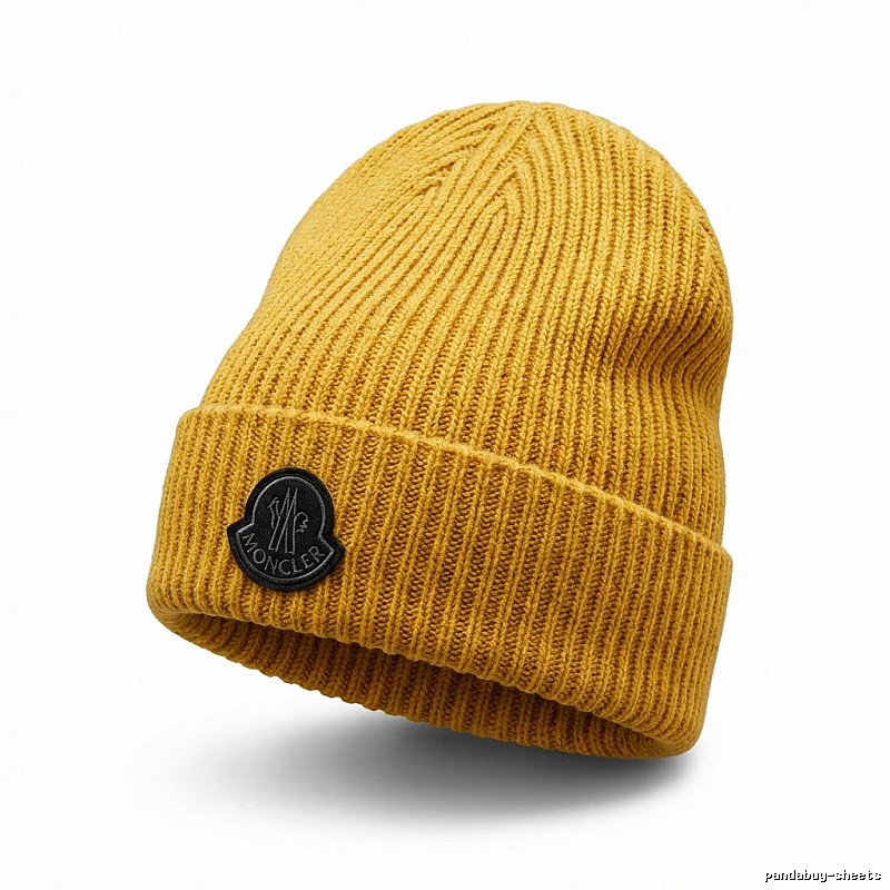 Moncler Simple Fashion Brand Mustard Yellow Hat