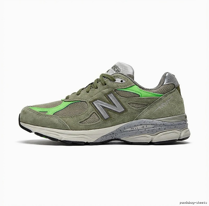 New Balance 990 series retro style gray-green shoes