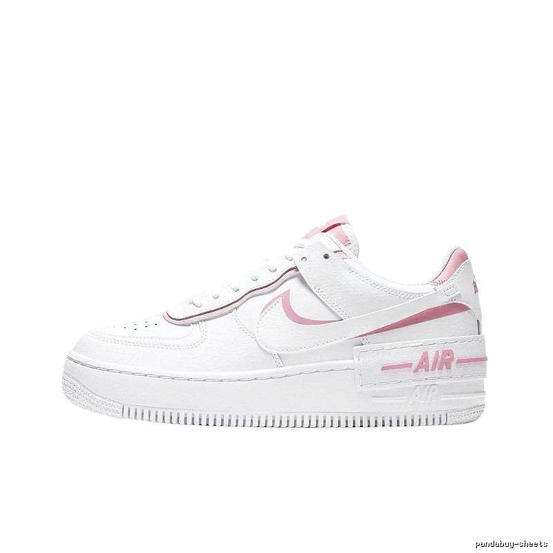 Nike Air Force 1 white and pink sports shoes