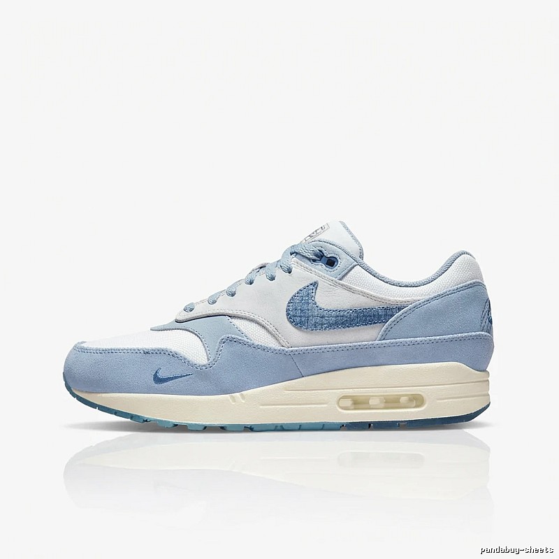 Nike Air Max 1 Denim Style Blue and White Shoes