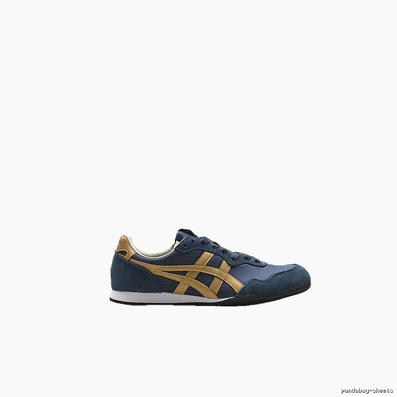 Onitsuka Tiger retro-style blue and gold sports shoes