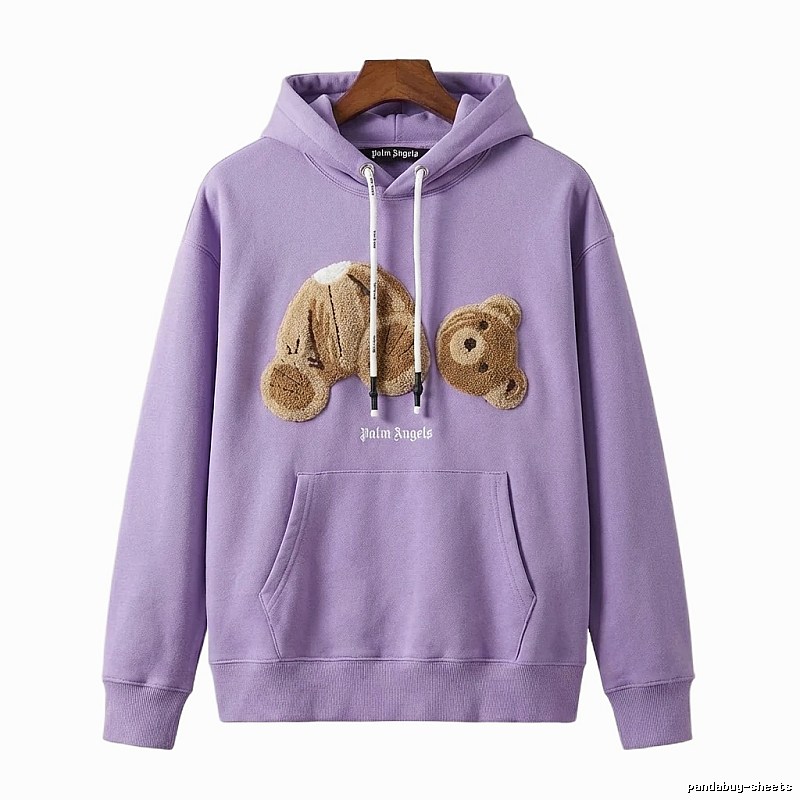 Palm Angels Bear Trend Brand Light Purple Sweatshirt