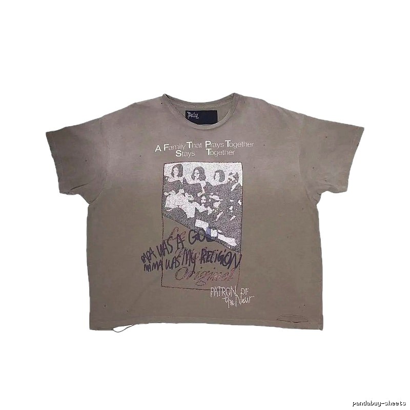 Paly Hollywood Portrait Print Vintage Gray T-shirt