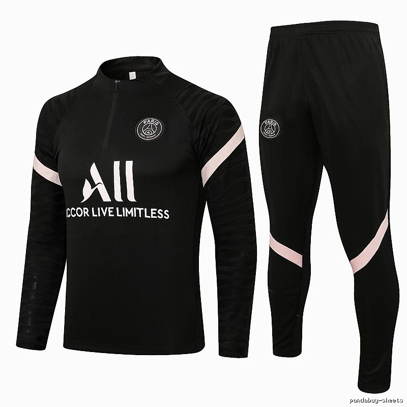 Paris Saint-Germain 2021-22 Black Training Tracksuit Set Everyday Rotation