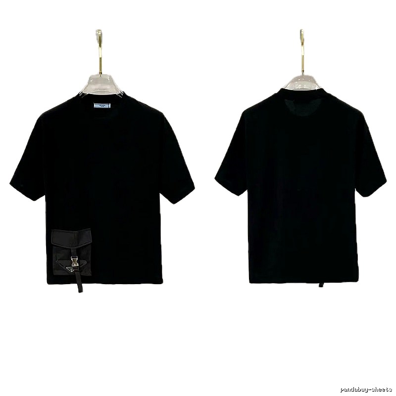 Prada Pocket Collection Minimalist Style Black Short-sleeved T-shirt