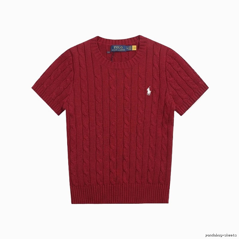 Ralph Lauren Polo Series Retro Style Burgundy Knitted Sweater