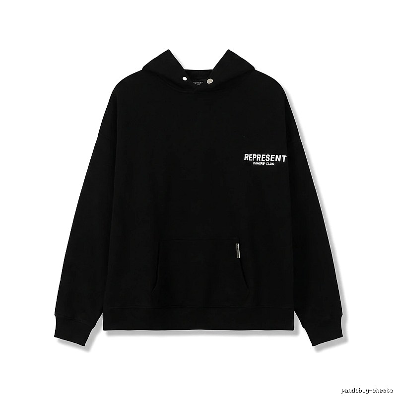 REPRESENT Minimalist Style Black Hoodie