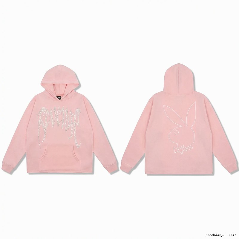 Revenge rabbit print pink hoodie