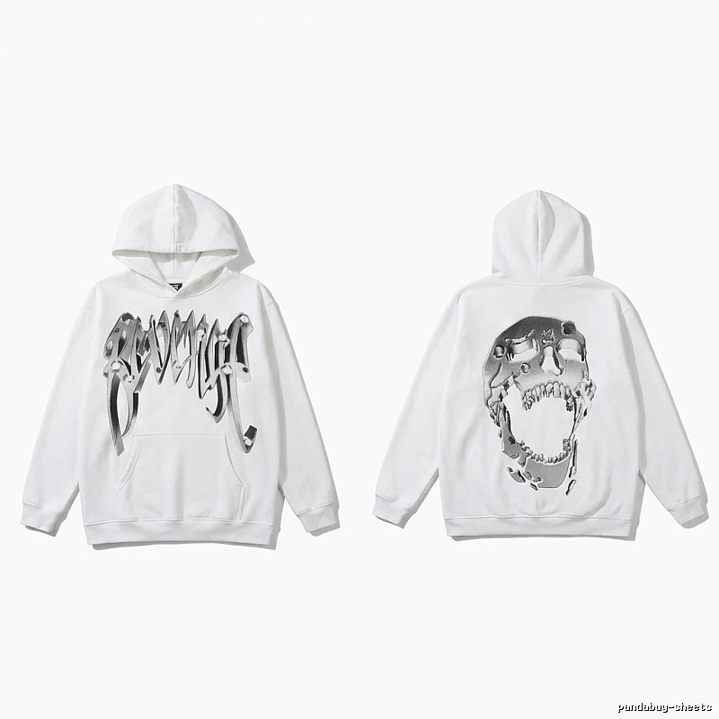 Revenge Skull Trendy Cool White Hoodie